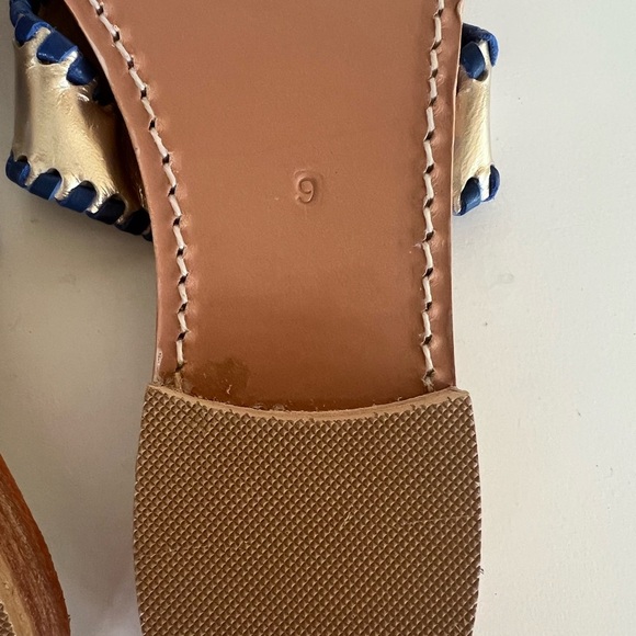 Palm Beach Sandals Embroidered Firecracker Sandals, Platinum Blue Red, 9 - Picture 8 of 11